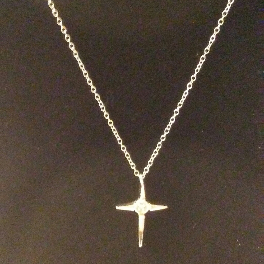 Silver Cross Necklace.